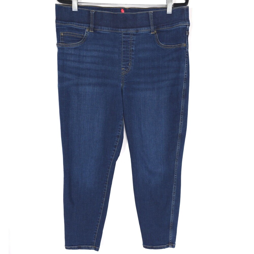 SPANX Women’s Jeans 1X Skinny Crop Stretch Pull on Blue 20342Q Jeggings
